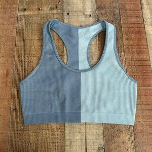 Body Cotton on Two Tone Recycled Plastic Sports Bra Blue Light Blue